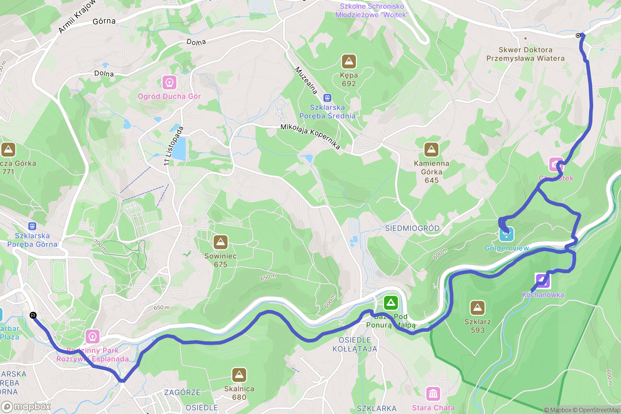 Szklarska Poręba: mapa trasy - Poland