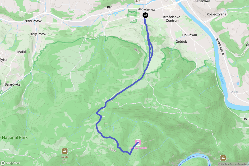 Krościenko nad Dunajcem: mapa trasy - Poland
