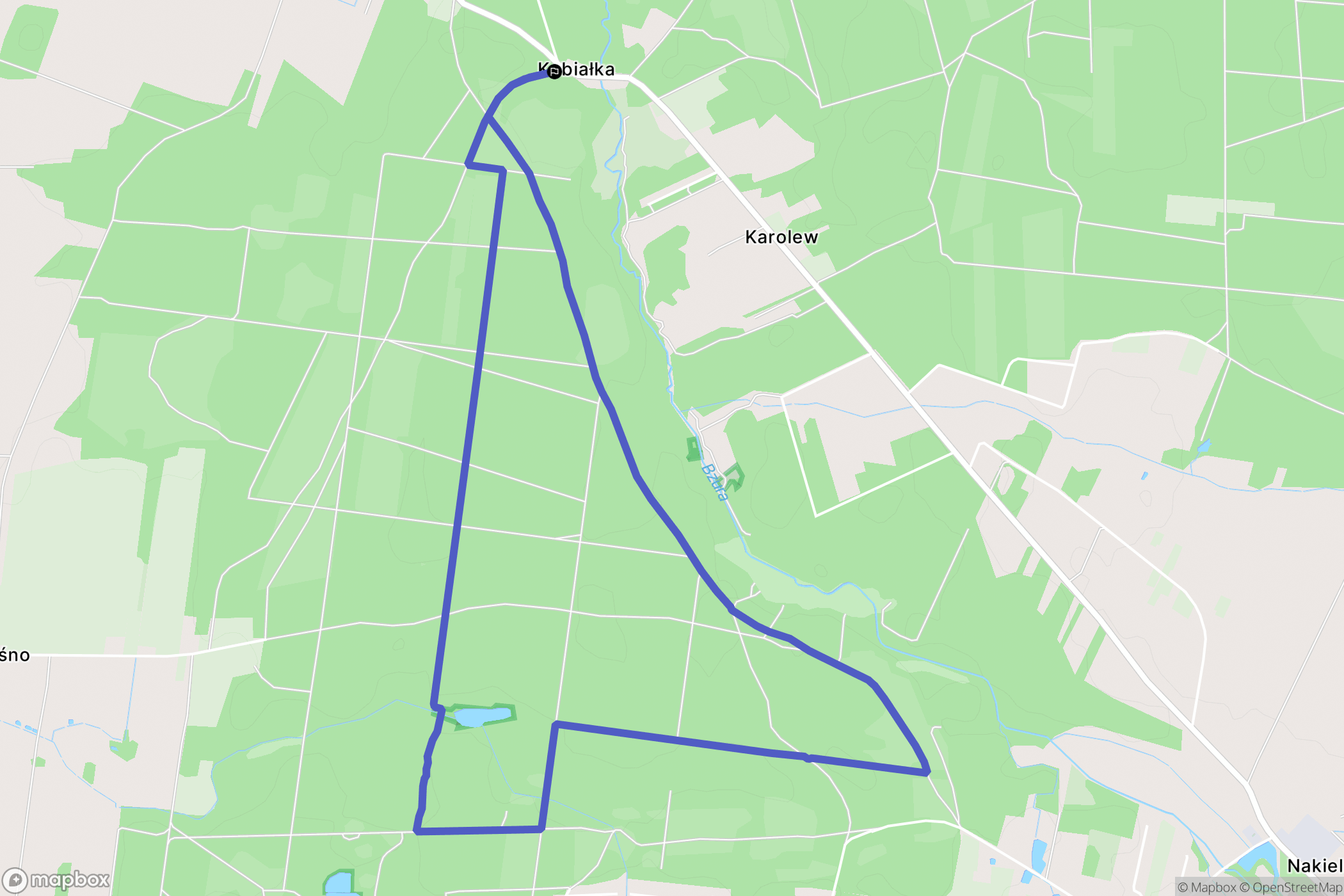 Stare Krasnodęby: mapa trasy - Poland