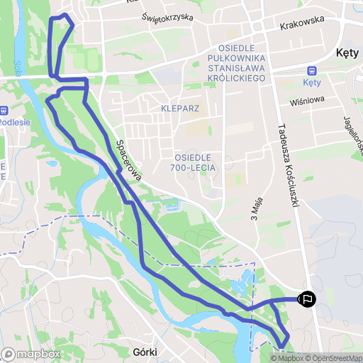 Kęty: mapa trasy - Poland