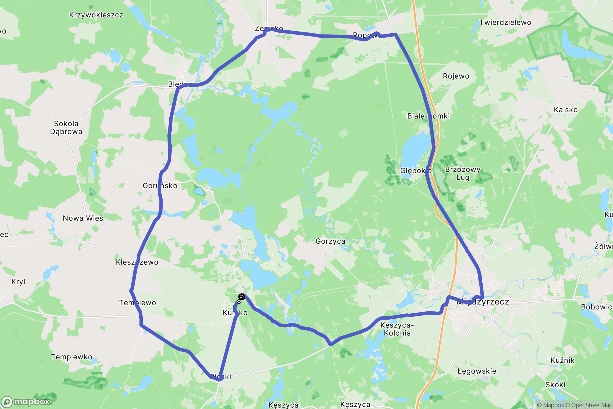 Kursko: mapa trasy - Poland