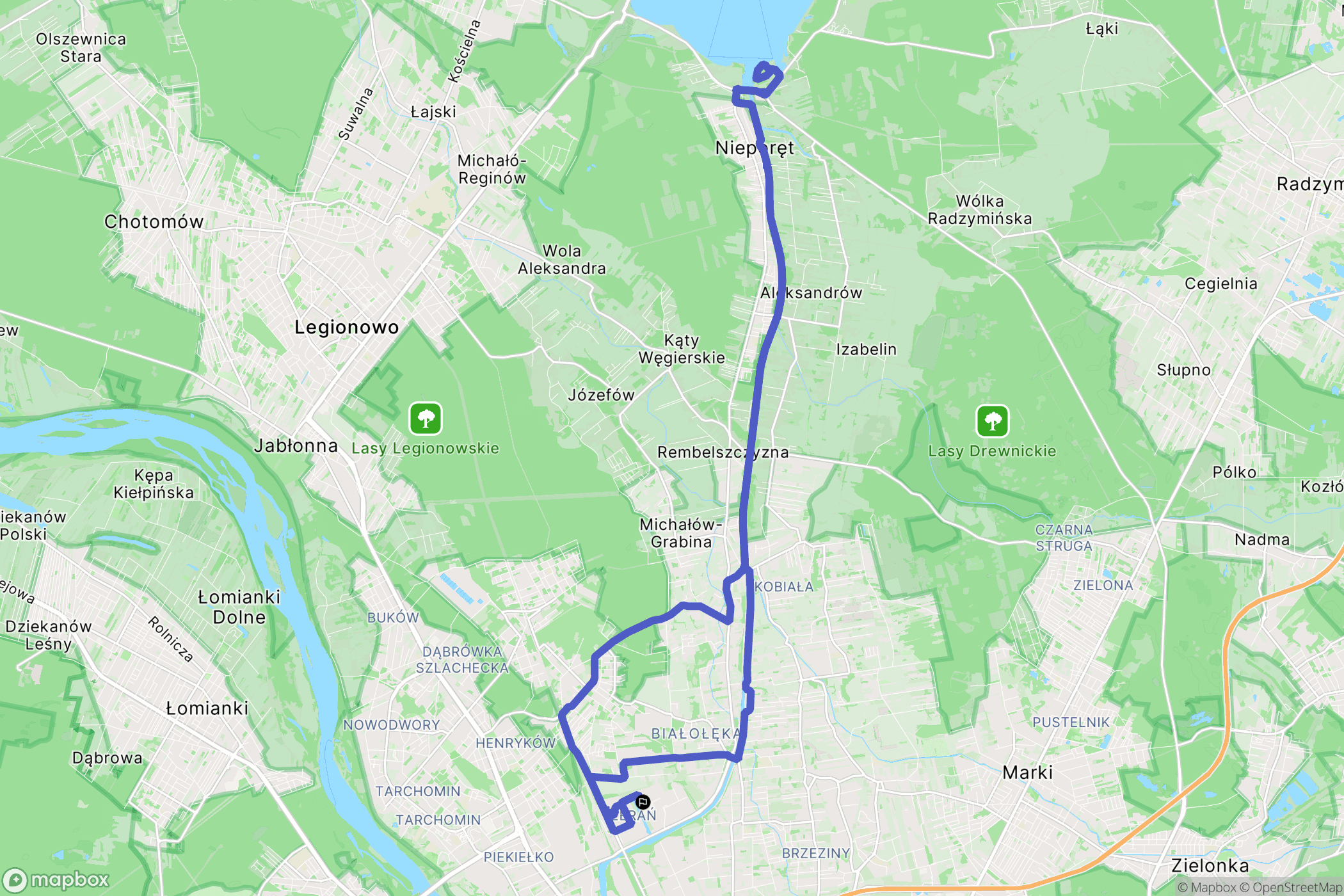 F206: mapa trasy - Poland
