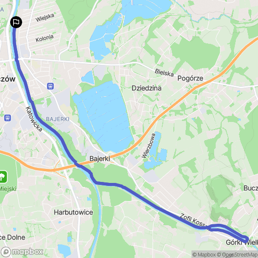 Skoczów: mapa trasy - Poland