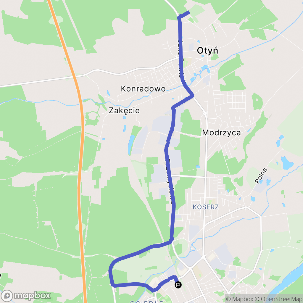 Nowa Sól: mapa trasy - Poland