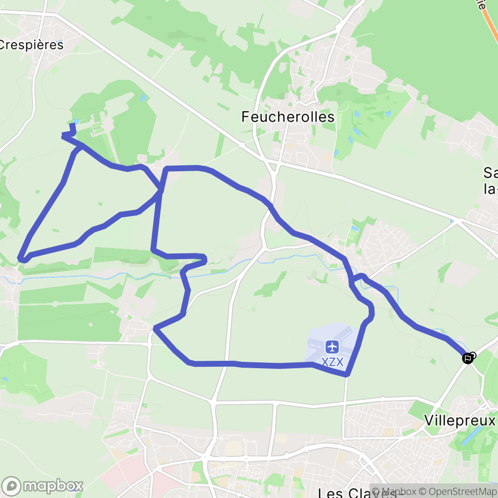 Villepreux : carte du parcours de randonnée - France