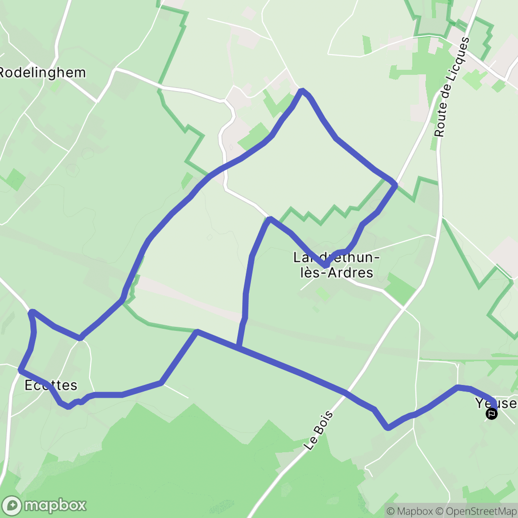 Landrethun-lès-Ardres : carte du parcours de randonnée - France
