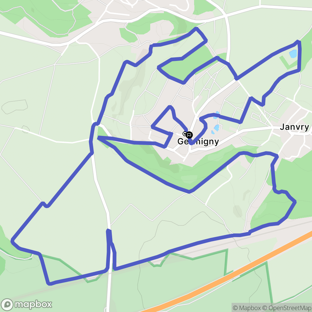 Germigny : carte du parcours de randonnée - France