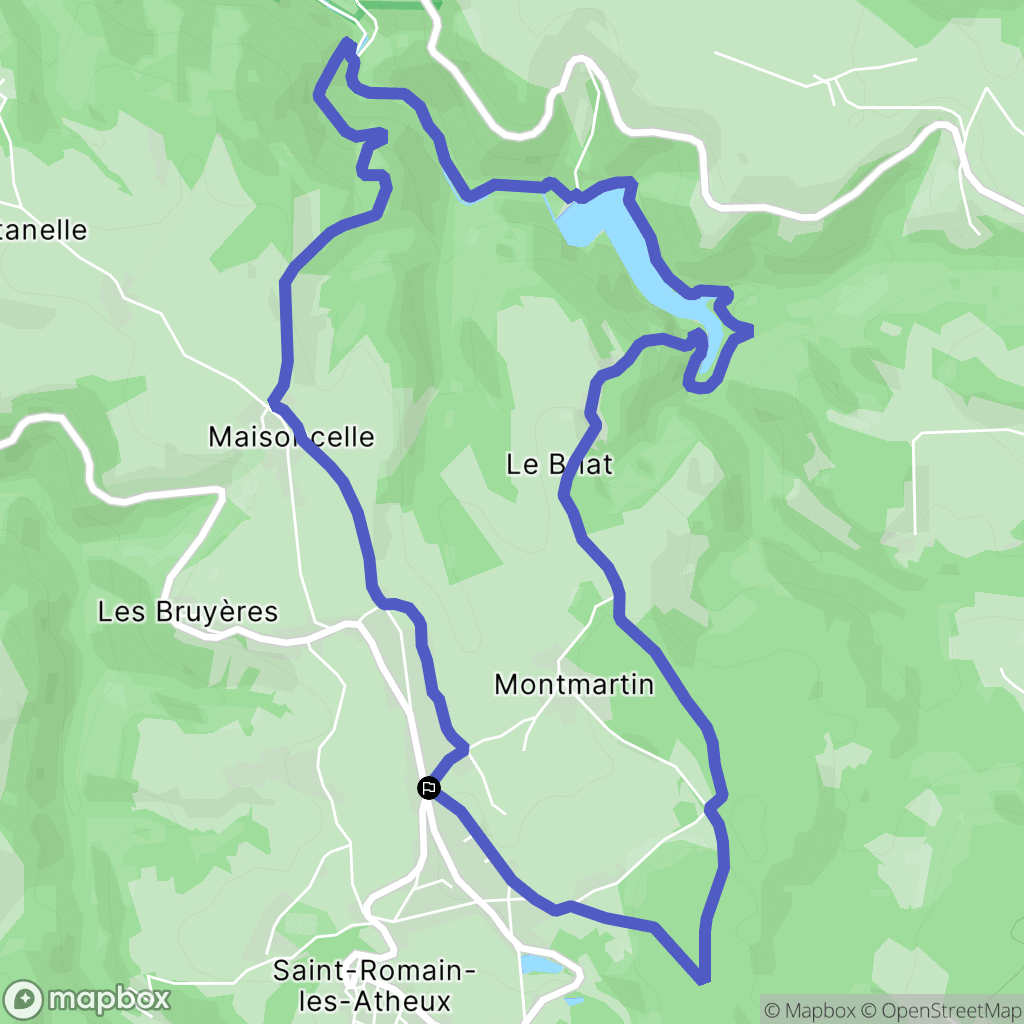 Saint-Romain-les-Atheux : carte du parcours de randonnée - France