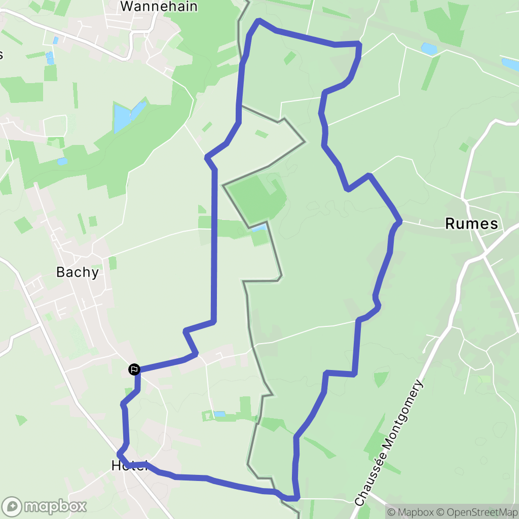 Bachy : carte du parcours de randonnée - France