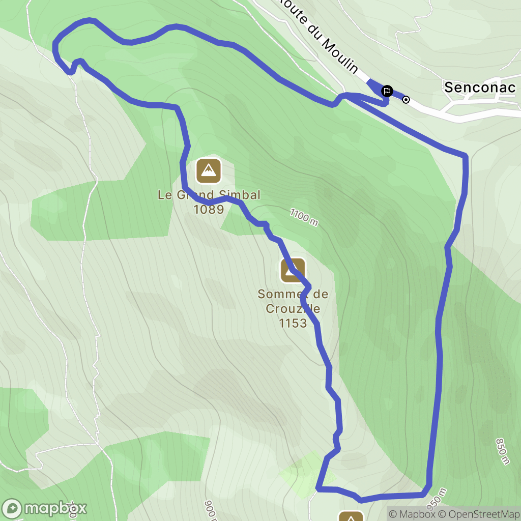 Senconac : carte du parcours de randonnée - France