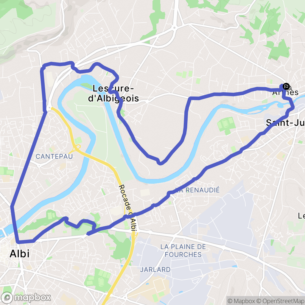 Arthès : carte du parcours de randonnée - France