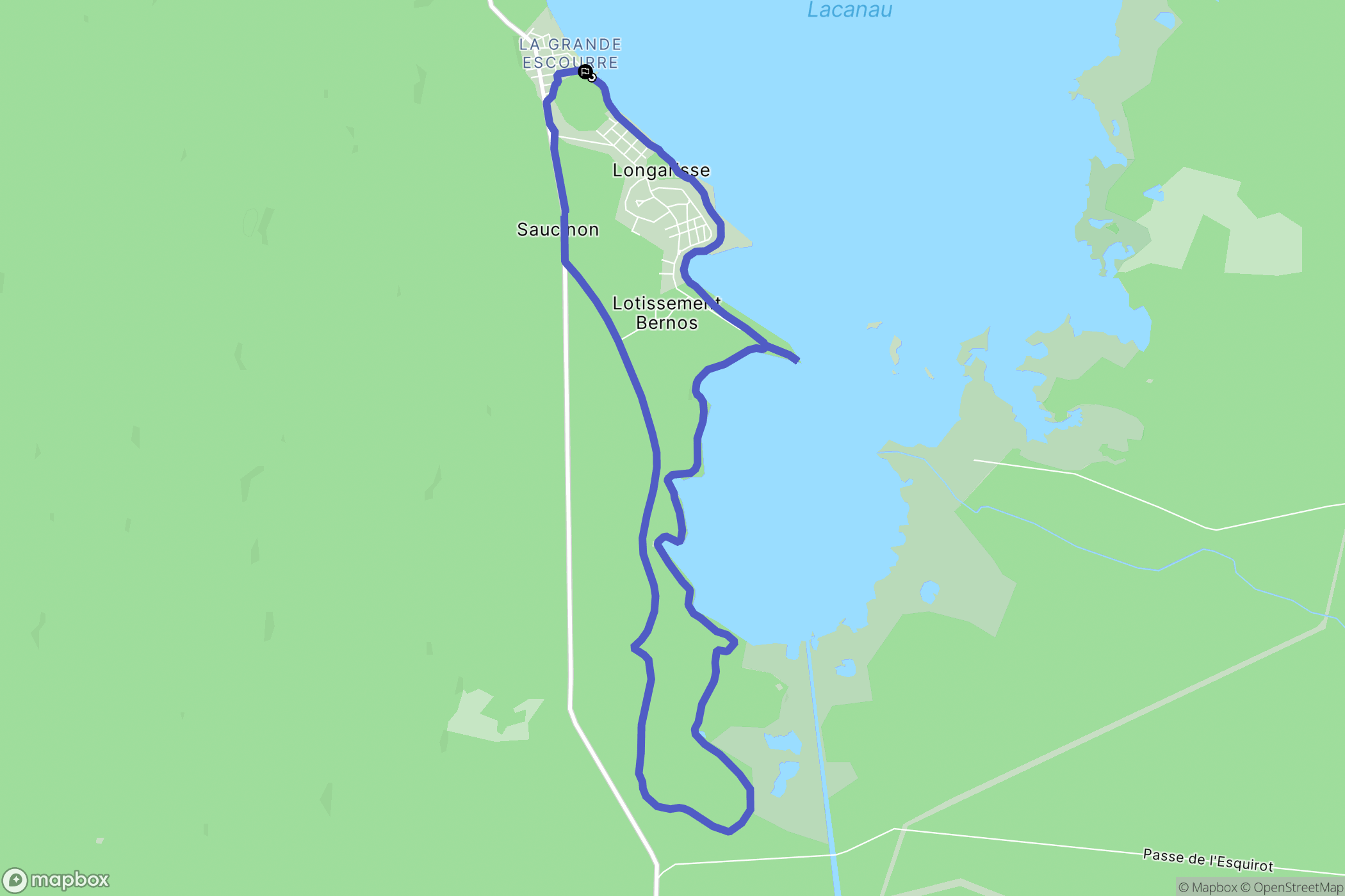 Lacanau : carte du parcours de randonnée - France
