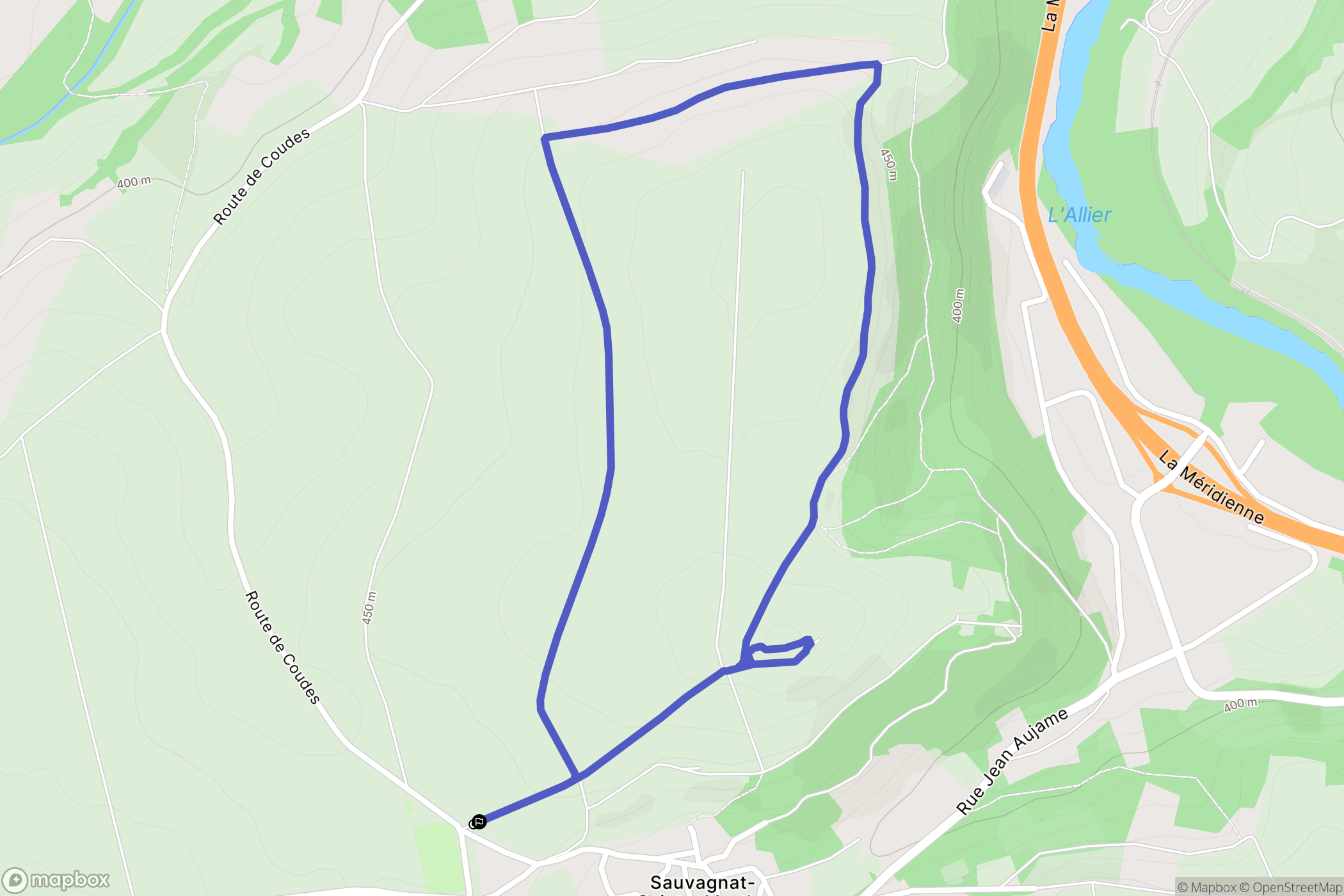 Sauvagnat-Sainte-Marthe : carte du parcours de randonnée - France