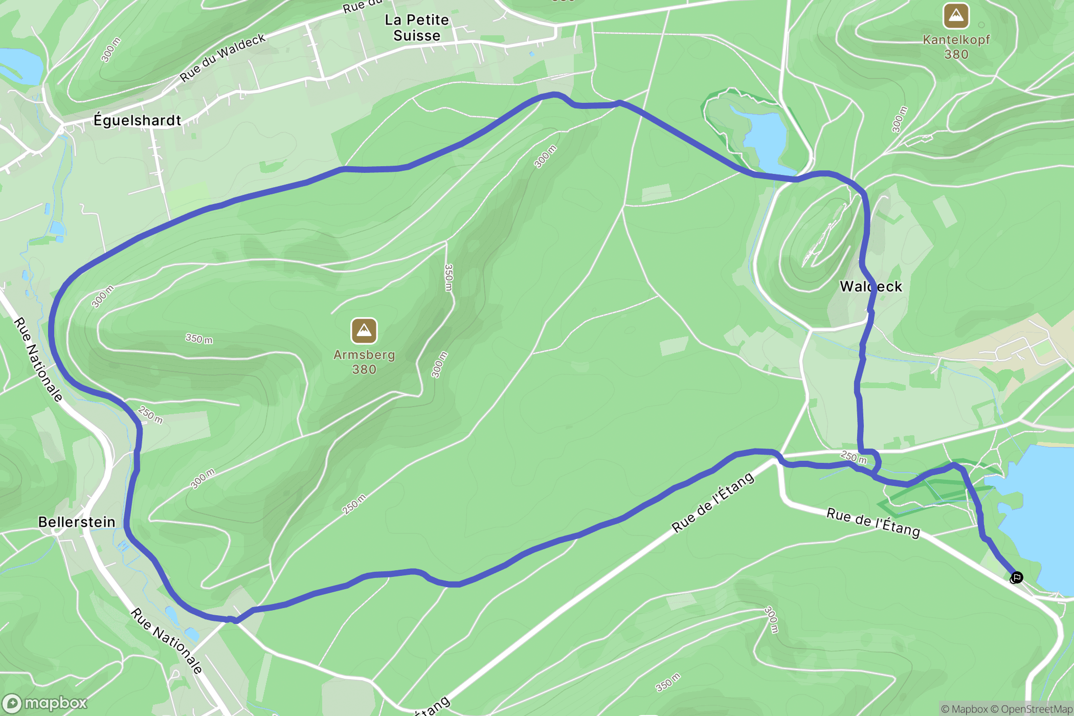Philippsbourg : carte du parcours de randonnée - France