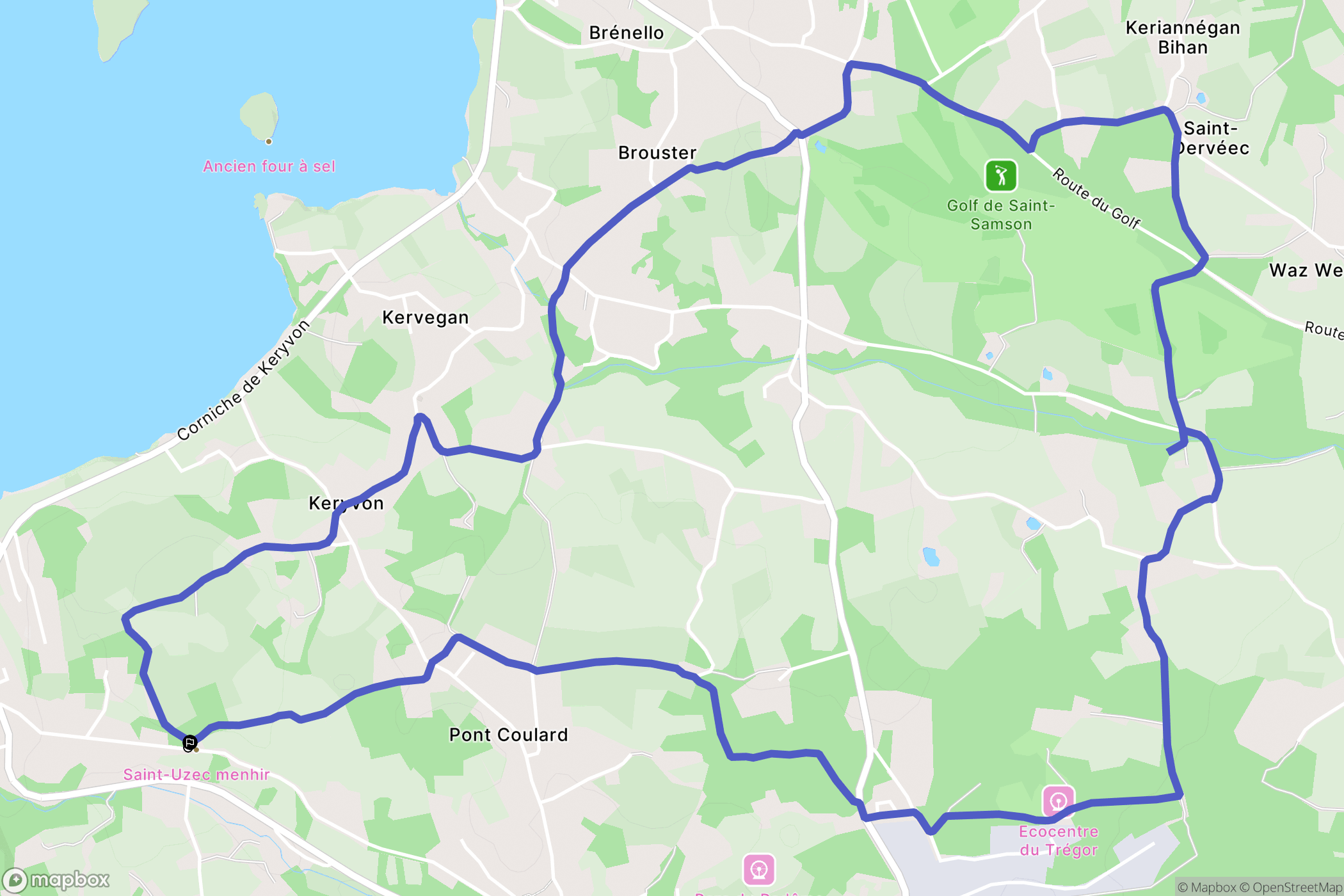 Pleumeur-Bodou : carte du parcours de randonnée - France