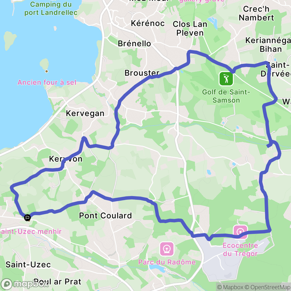 Pleumeur-Bodou : carte du parcours de randonnée - France