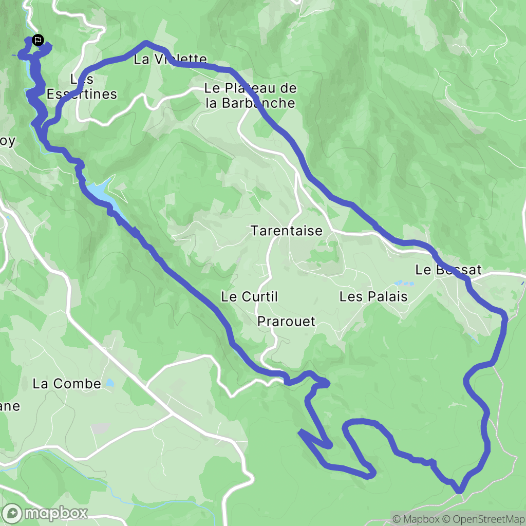 Saint-Étienne : carte du parcours de randonnée - France
