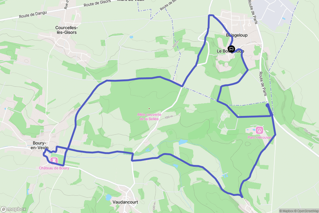 Gisors : carte du parcours de randonnée - France