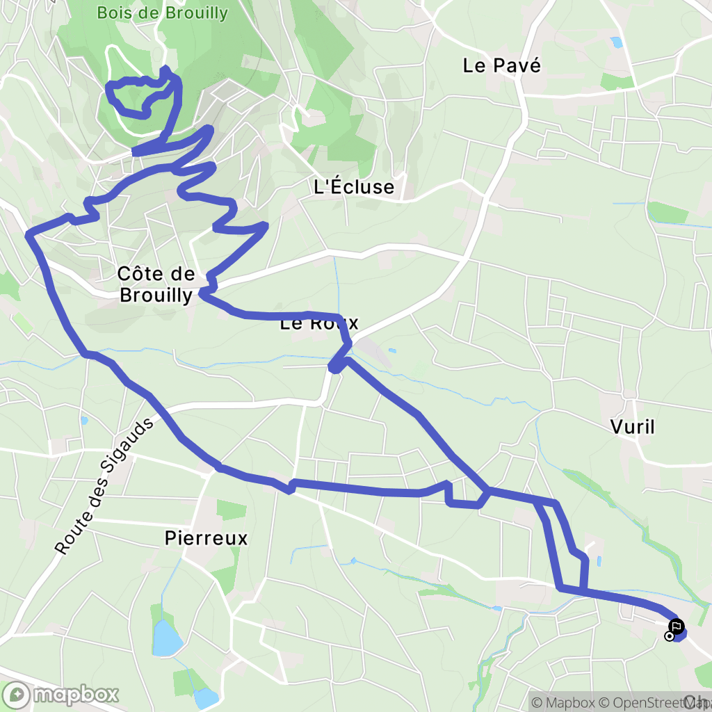 Charentay : carte du parcours de randonnée - France