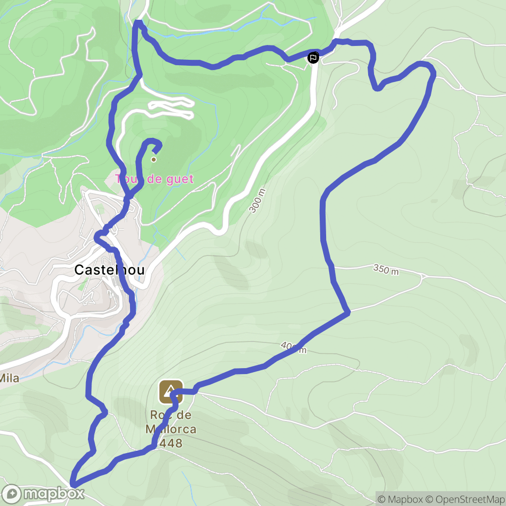 Castelnou : carte du parcours de randonnée - France