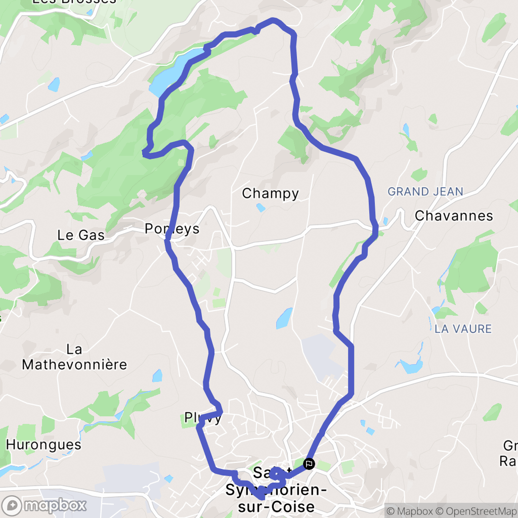 Saint-Symphorien-sur-Coise : carte du parcours de randonnée - France