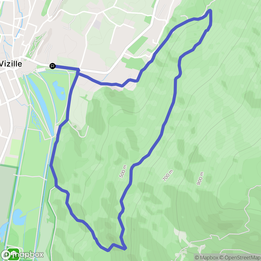 Vizille : carte du parcours de randonnée - France