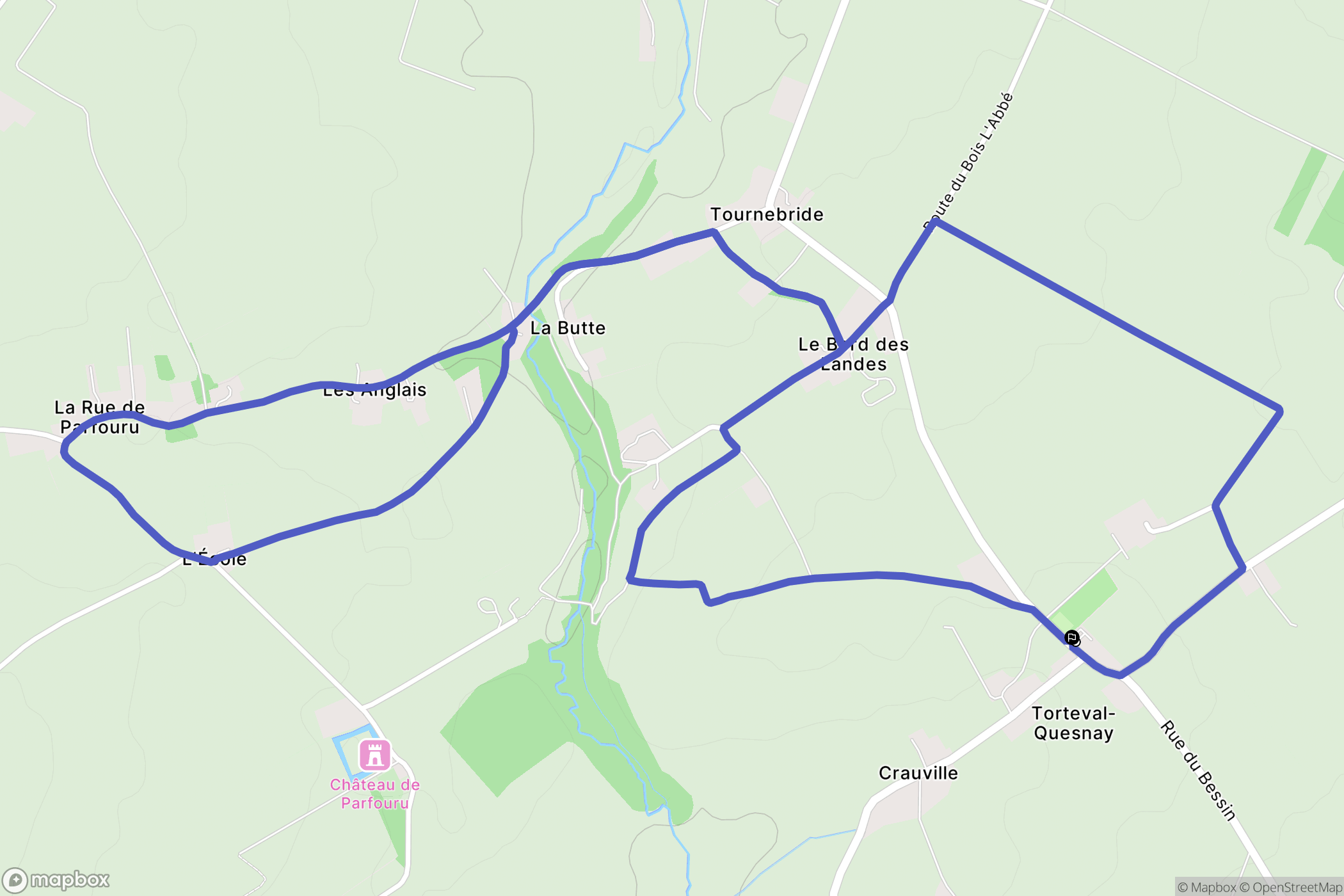 Aurseulles : carte du parcours de randonnée - France
