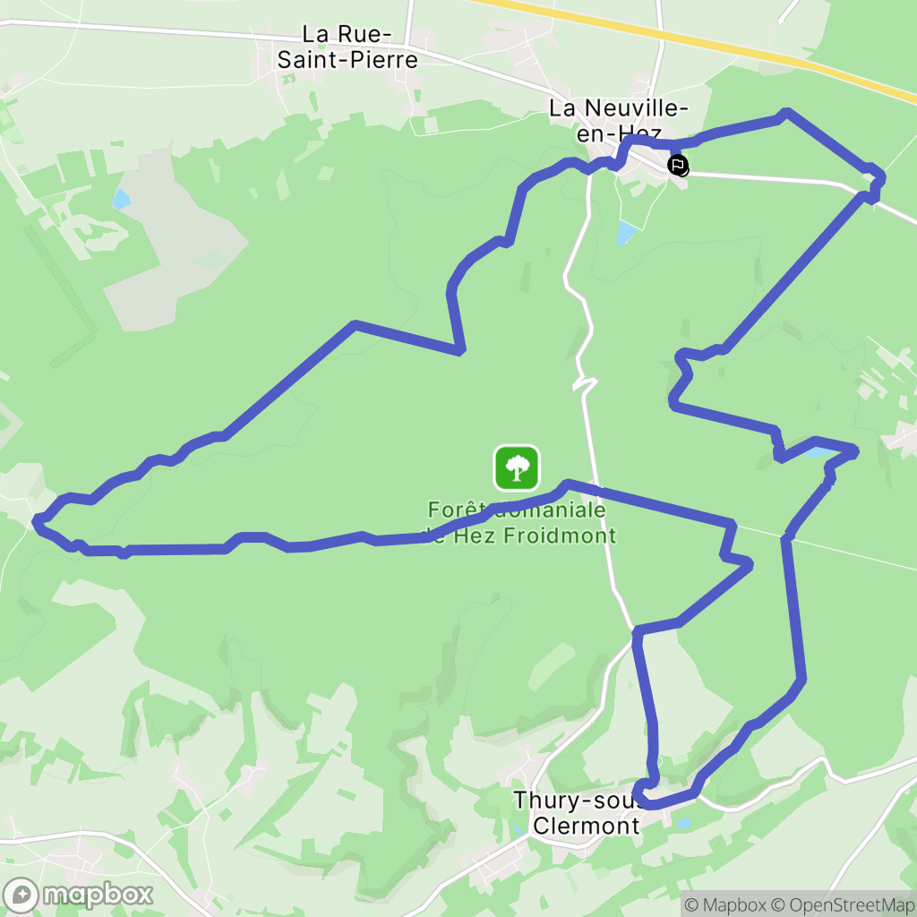 La Neuville-en-Hez : carte du parcours de randonnée - France