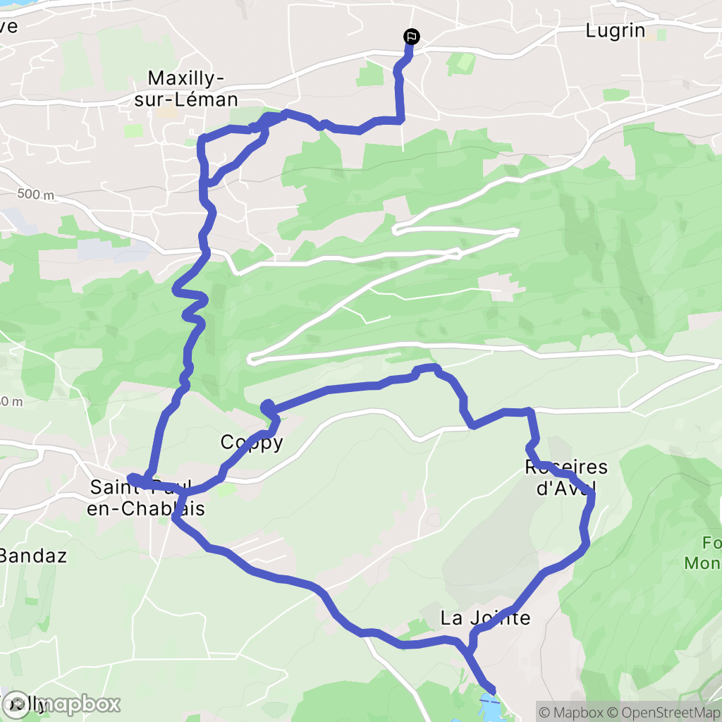 Lugrin : carte du parcours de randonnée - France