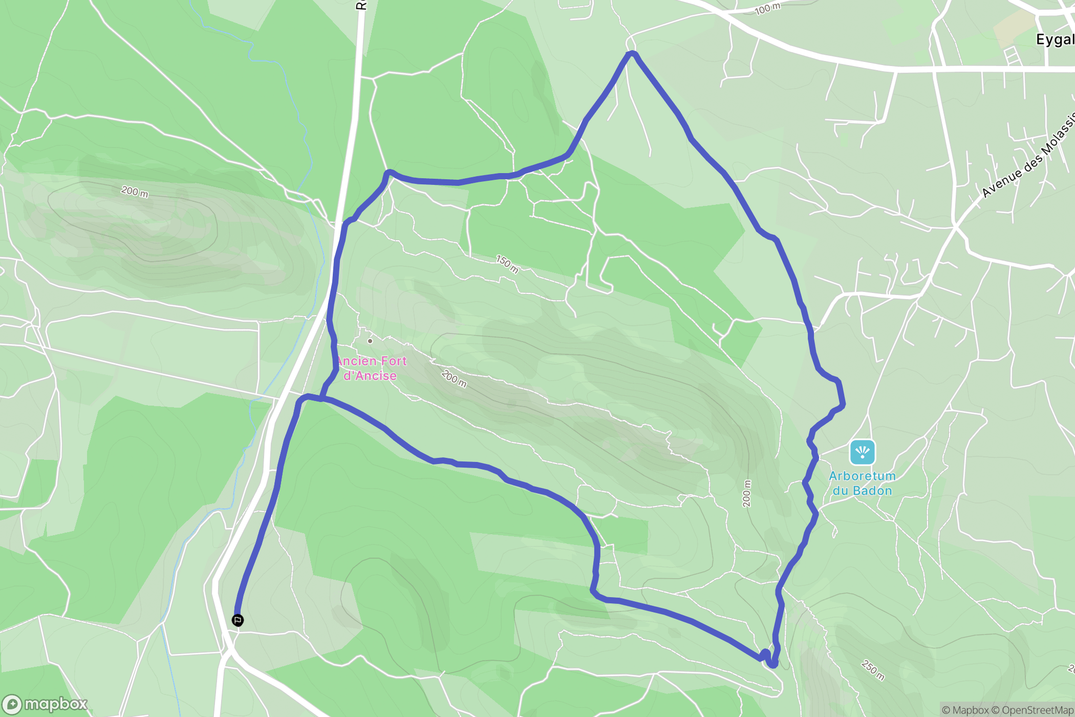 Eygalières : carte du parcours de randonnée - France