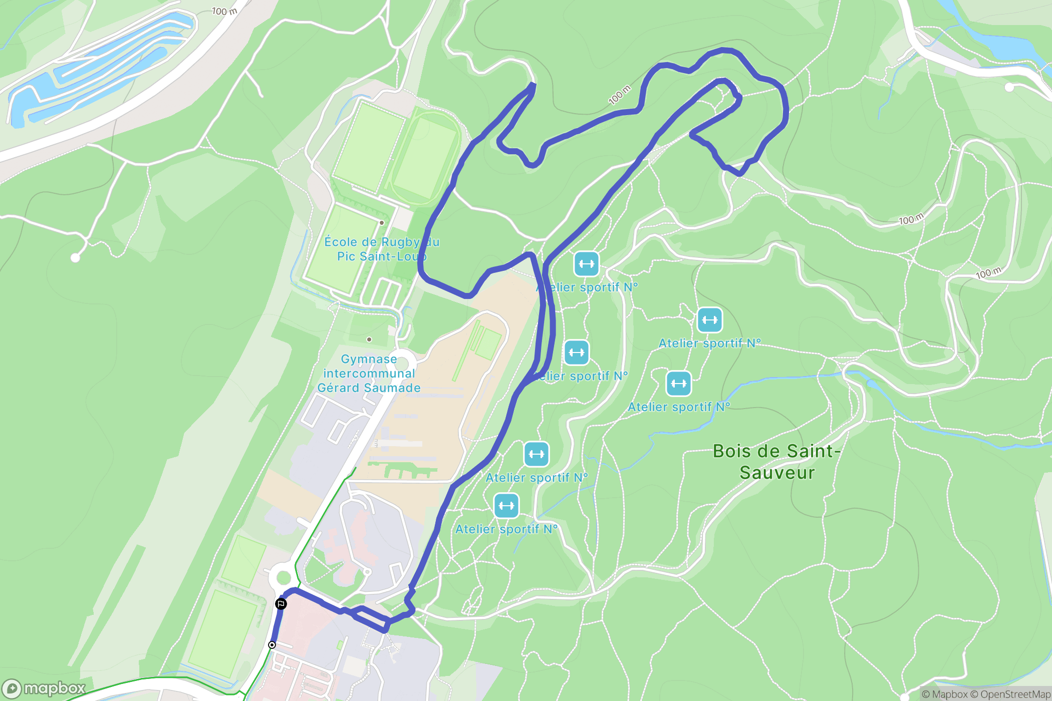 Saint-Clément-de-Rivière : carte du parcours de randonnée - France