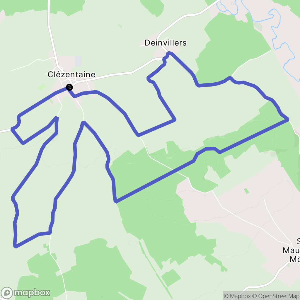 Clézentaine : carte du parcours de randonnée - France