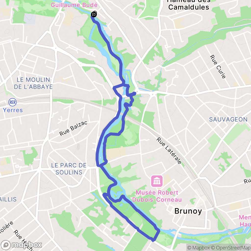Yerres : carte du parcours de randonnée - France
