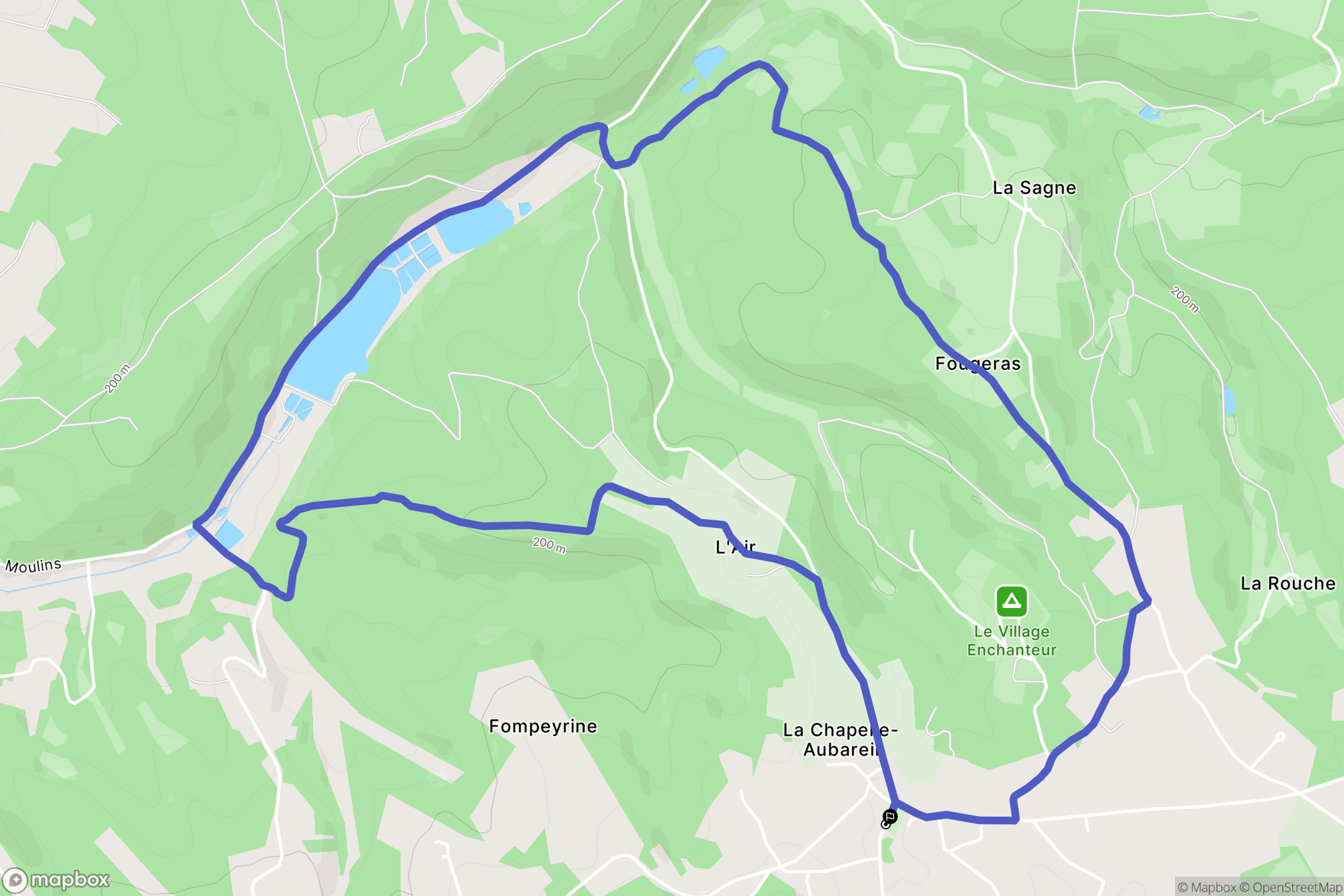 La Chapelle-Aubareil : carte du parcours de randonnée - France