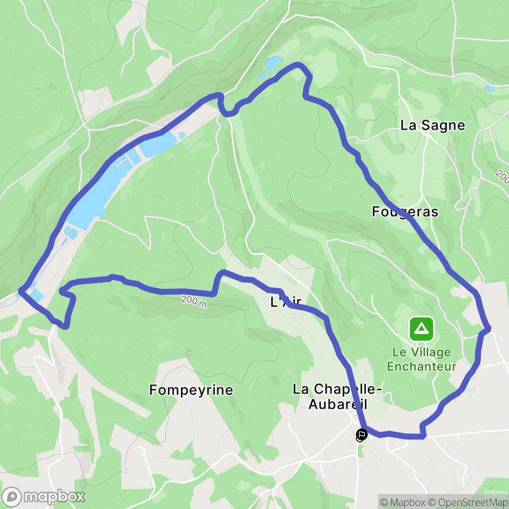 La Chapelle-Aubareil : carte du parcours de randonnée - France