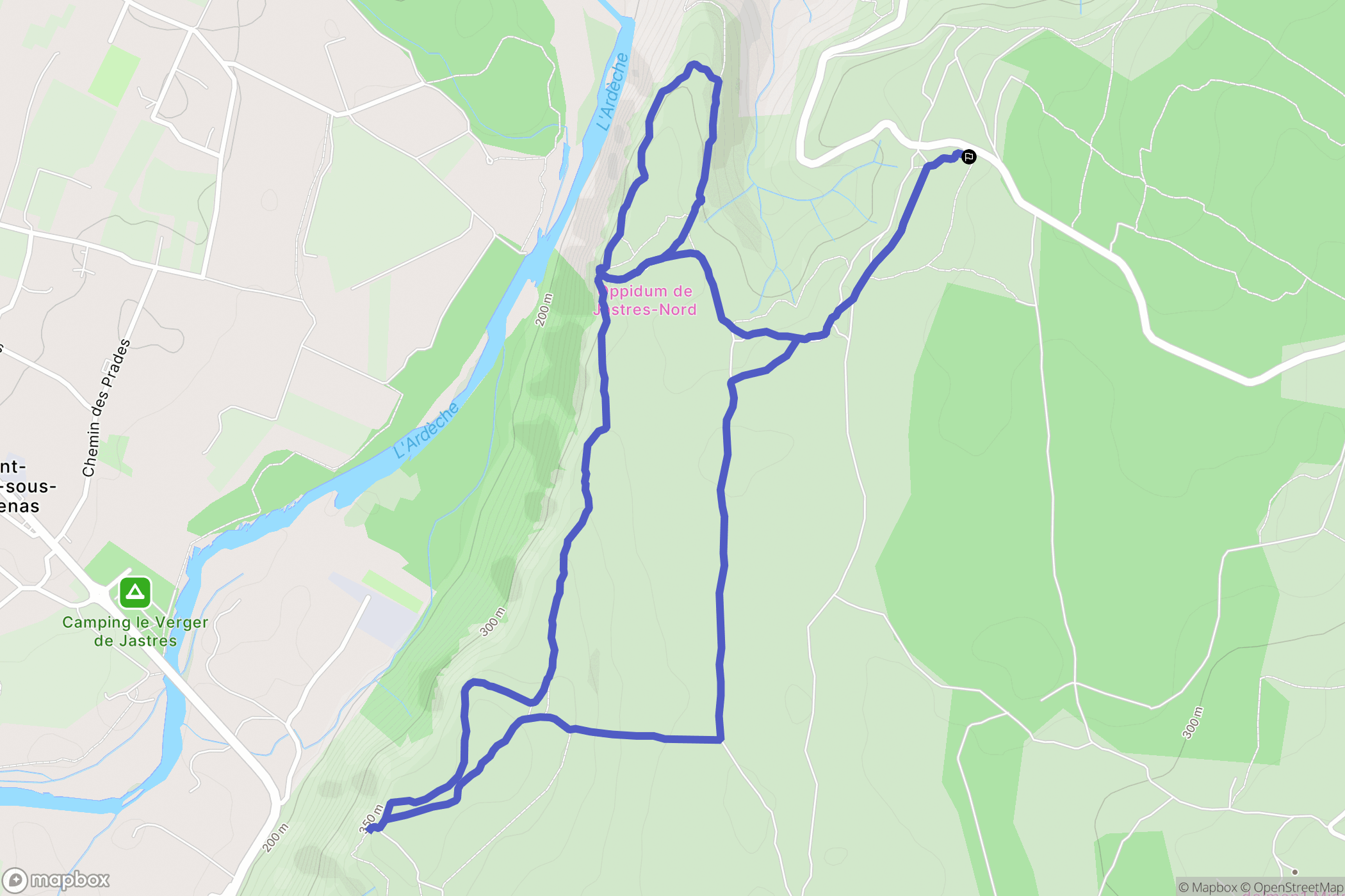 Lussas : carte du parcours de randonnée - France