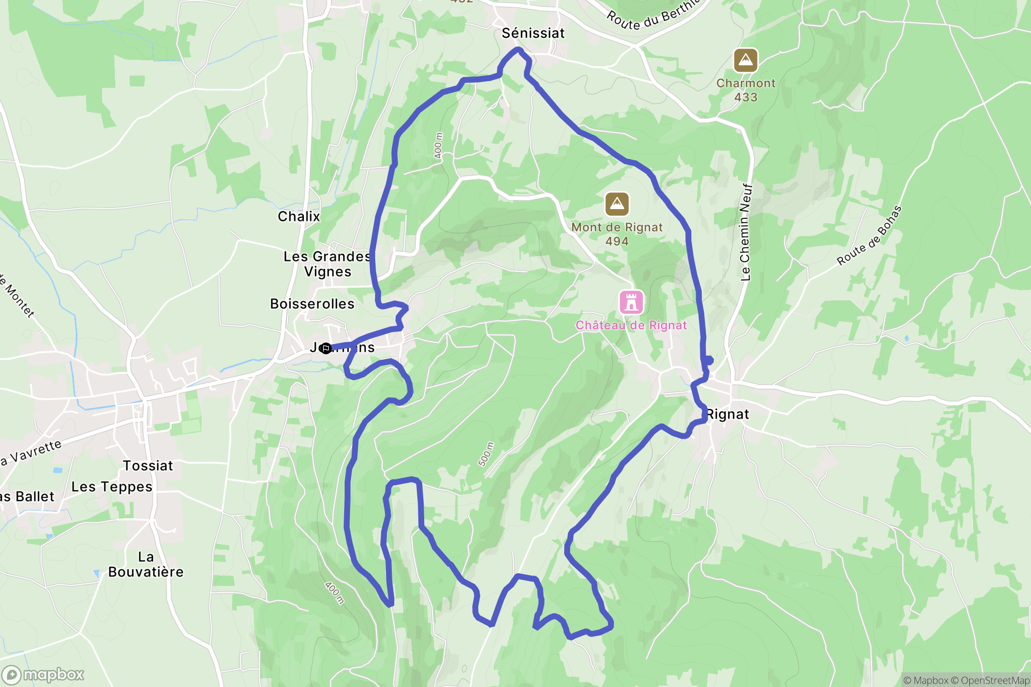 Journans : carte du parcours de randonnée - France