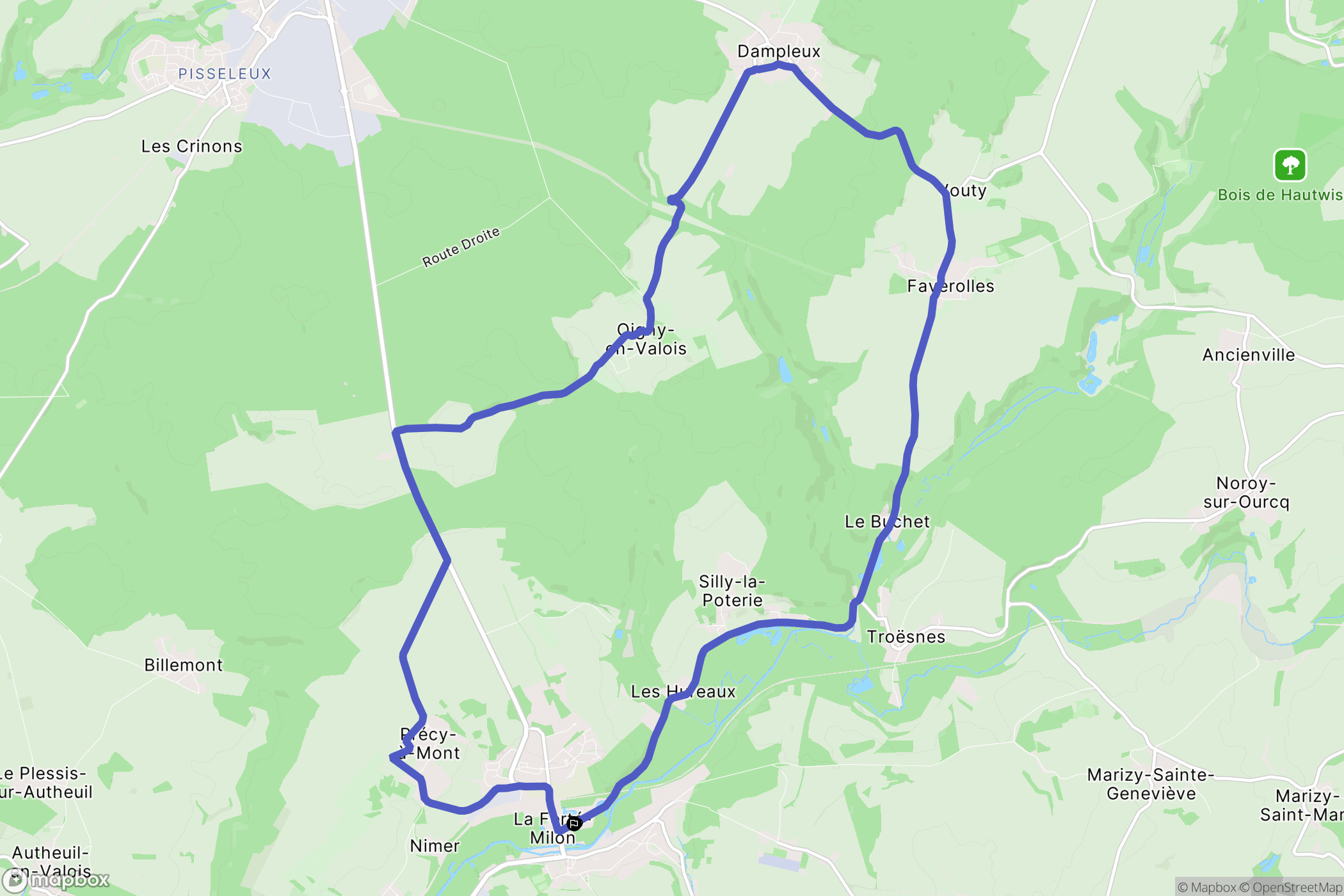 La Ferté-Milon : carte du parcours de randonnée - France