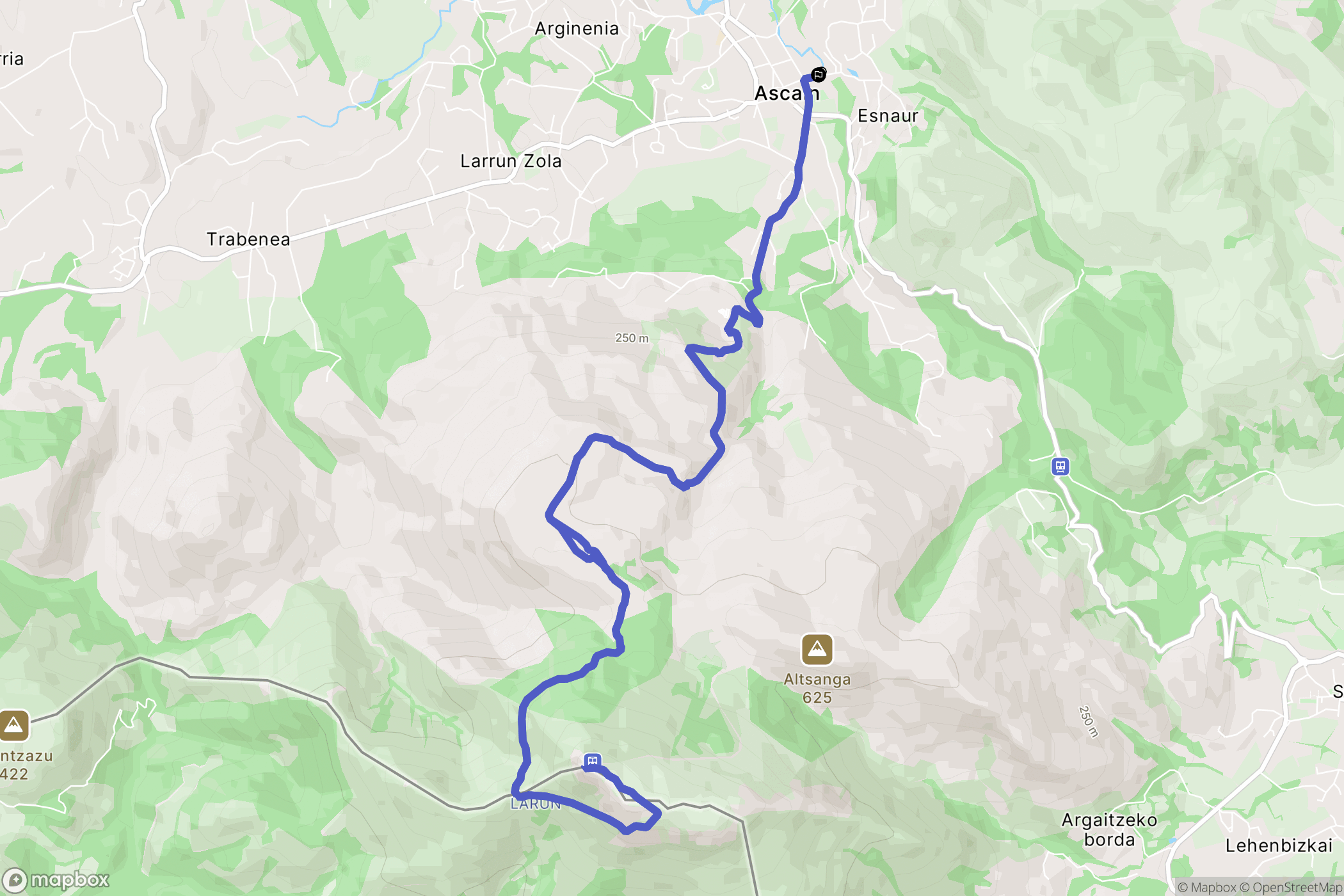 Ascain : carte du parcours de randonnée - France