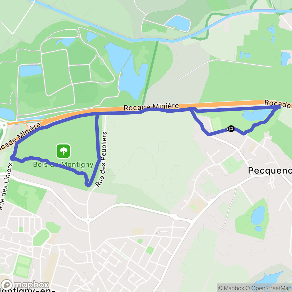 Pecquencourt : carte du parcours de randonnée - France