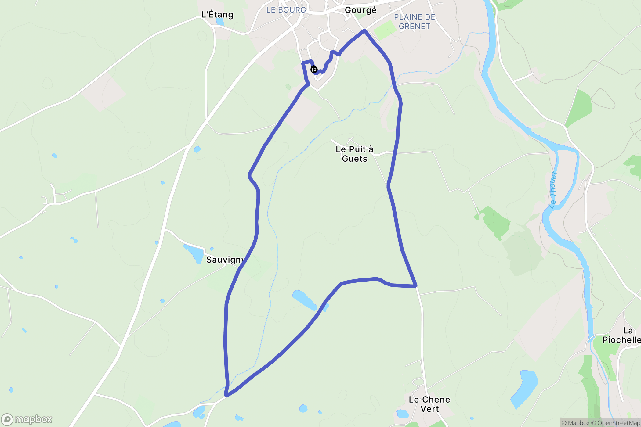 Gourgé : carte du parcours de randonnée - France