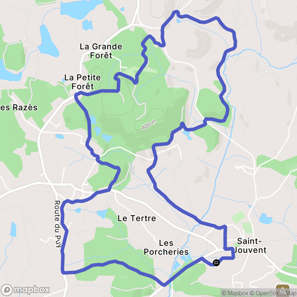 Saint-Jouvent : carte du parcours de randonnée - France