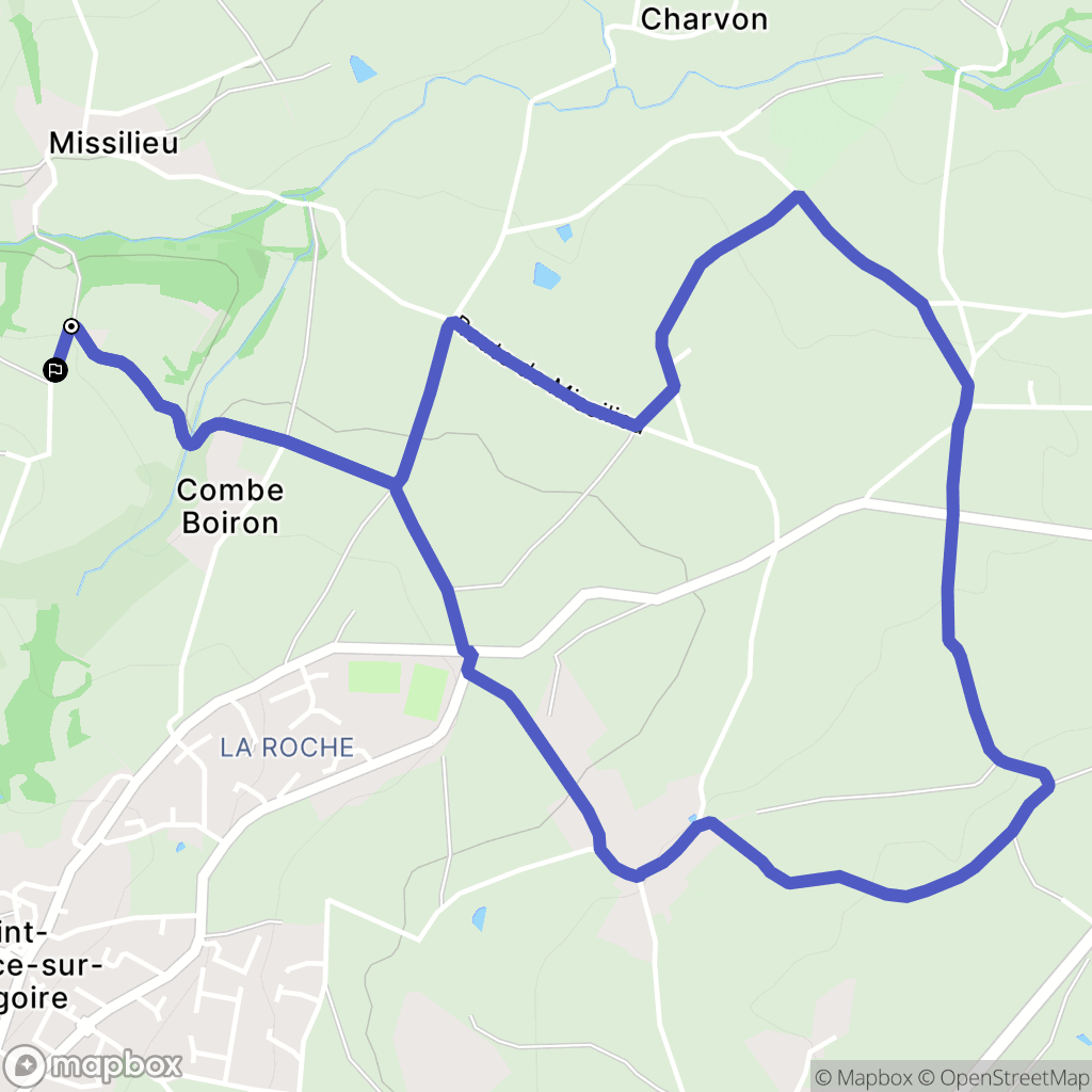 Chabanière : carte du parcours de randonnée - France