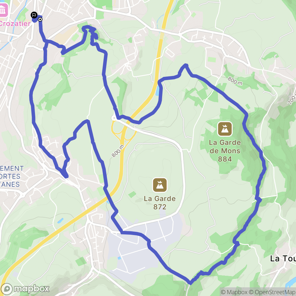 Le Puy-en-Velay : carte du parcours de randonnée - France