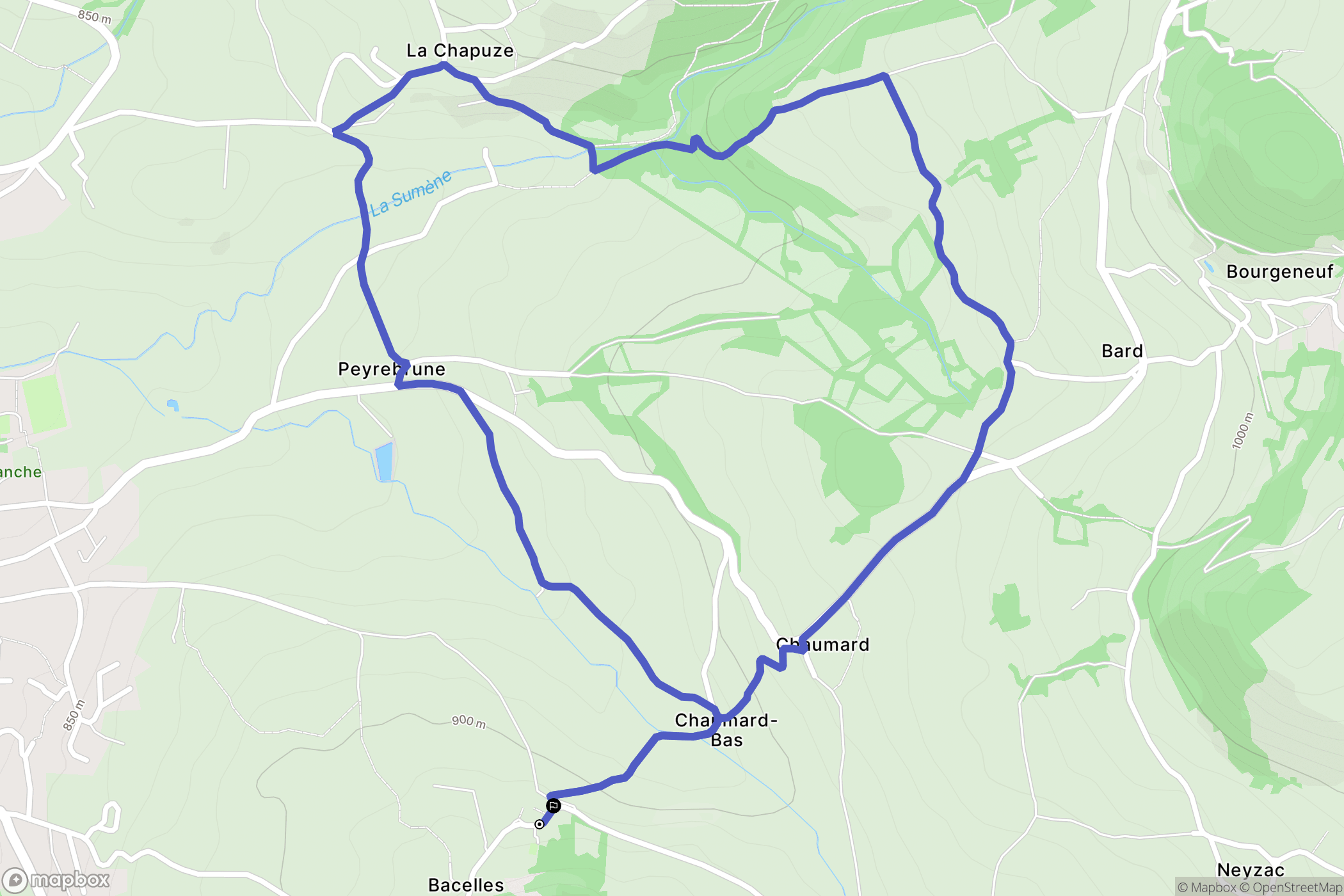 Saint-Julien-Chapteuil : carte du parcours de randonnée - France