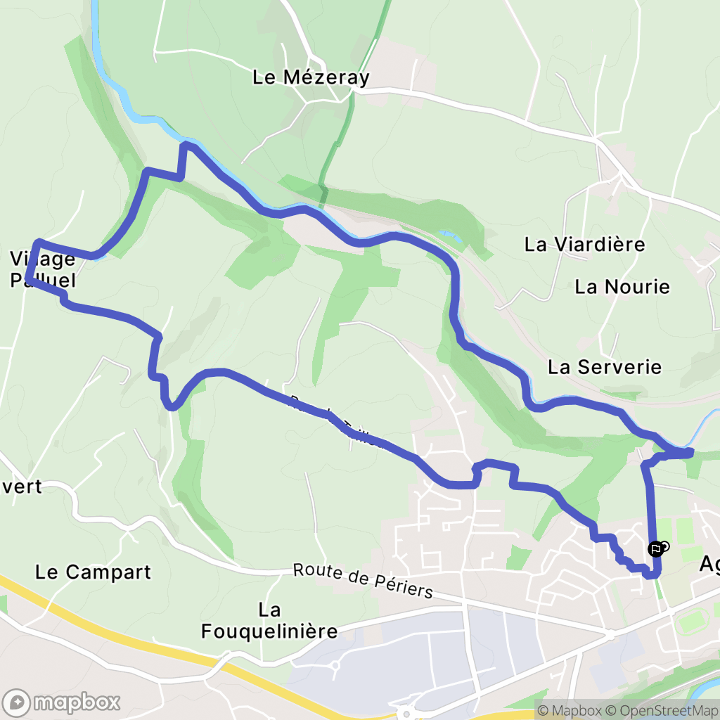 Agneaux : carte du parcours de randonnée - France