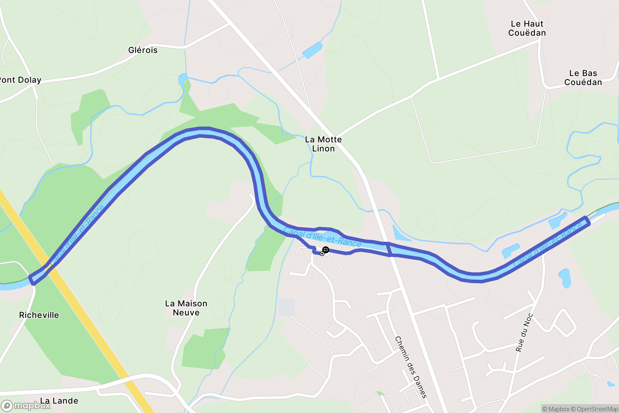 Saint-Domineuc : carte du parcours de randonnée - France