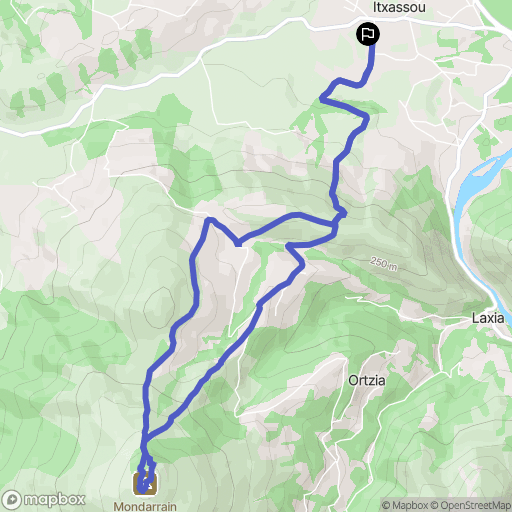Itxassou : carte du parcours de randonnée - France