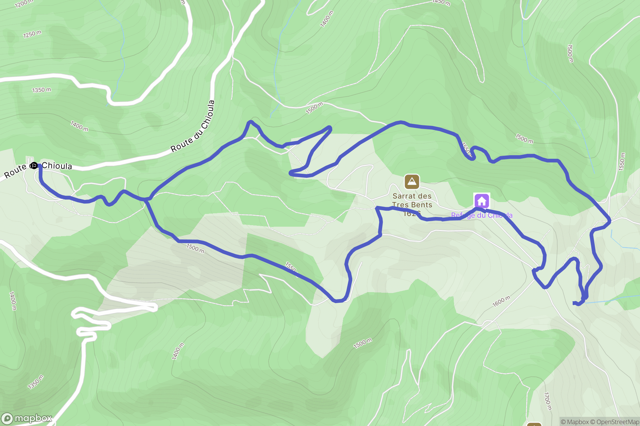 Ignaux : carte du parcours de randonnée - France