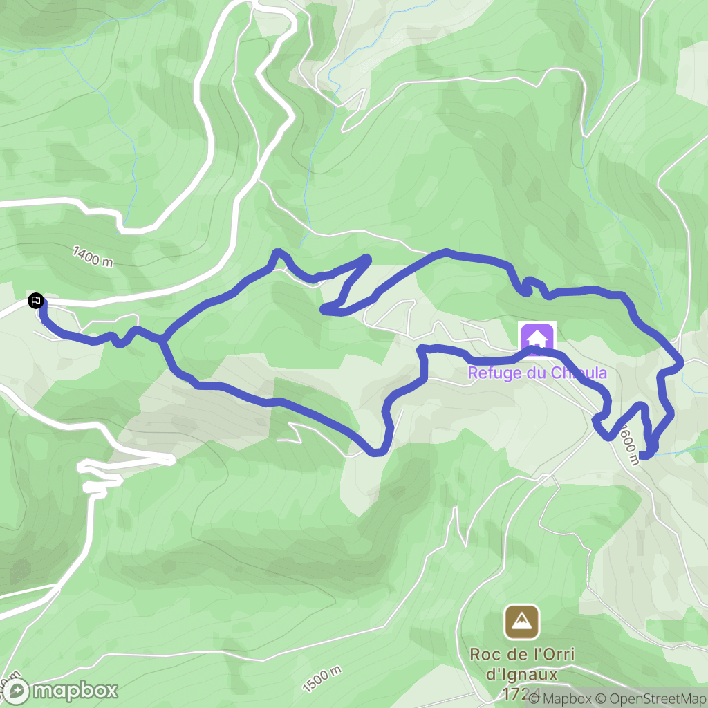Ignaux : carte du parcours de randonnée - France